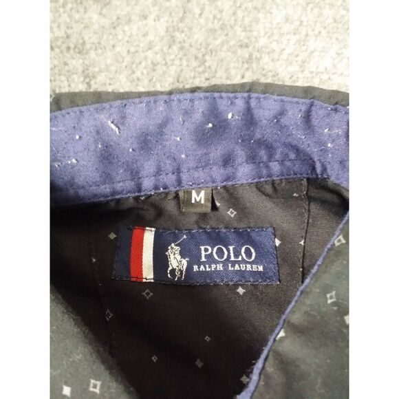 Polo Ralph Lauren Button Up Shirt Men Sz‎ M Black Geometric Preppy Workwear - Picture 5 of 6